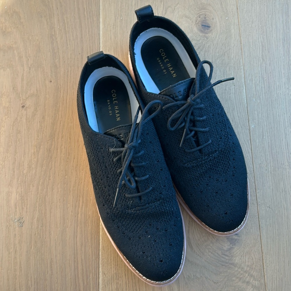 COLE HAAN black woven shoes